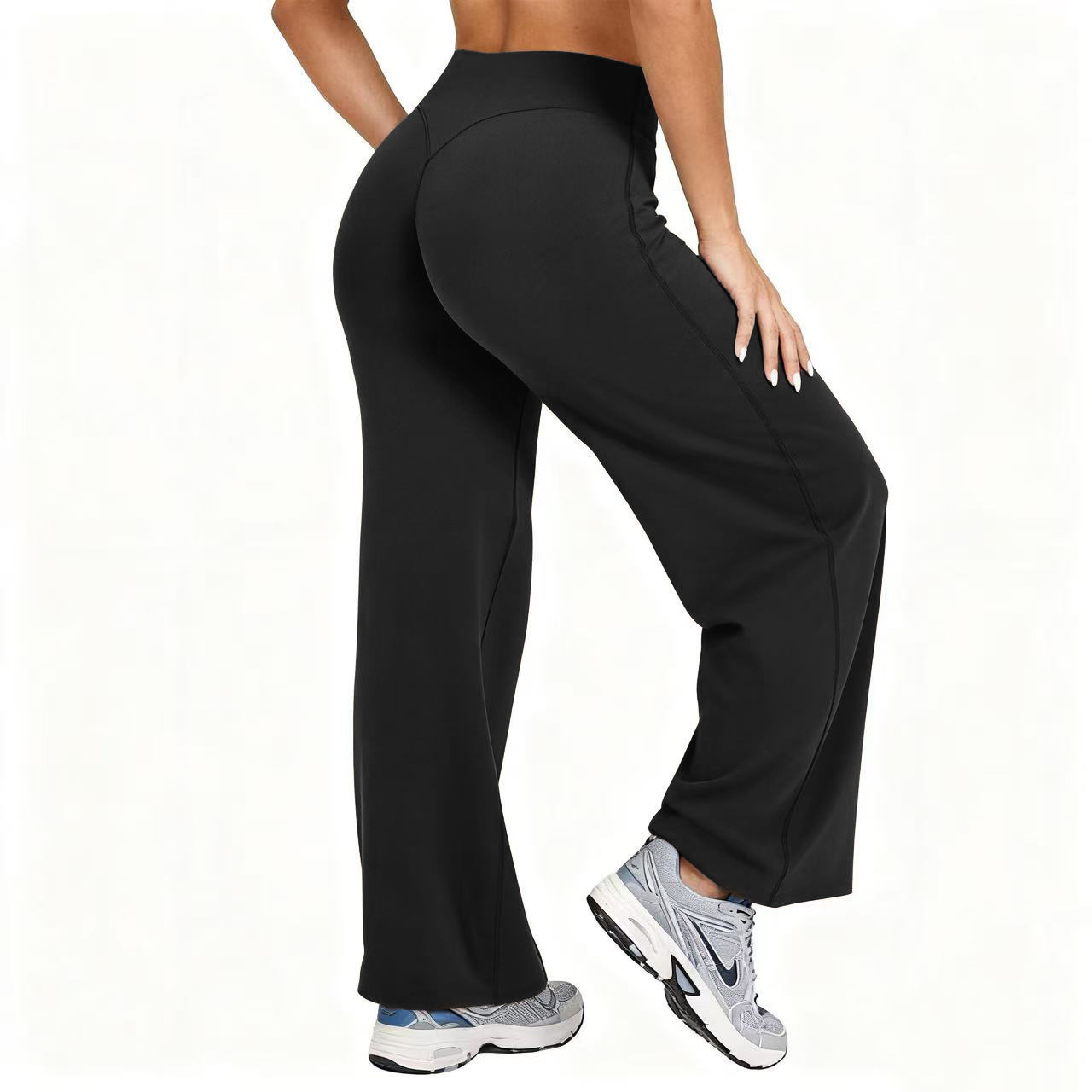 بنطلون يوجا واسع الساق للنساء  - مراجعة Pilates & Yoga Reversible Mockneck Sweatshirt وسعره